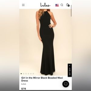 Lulus long formal black dress. Perfect condition. Wore once to wedding. XS